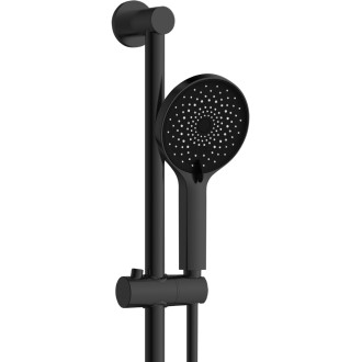 CERANO - Vanová nástěnná baterie Selma s příslušenstvím - termostatická - otočný výtok - černá matná