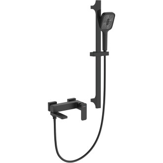 CERANO - Vanová nástěnná baterie Zenira s příslušenstvím - černá matná