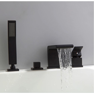 CERANO - Vanová páková baterie na okraj vany Vespa - černá matná