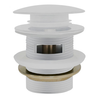 CERANO - Vanová výpusť  - 6/4 " - click-clack s přepadem - bílá matná