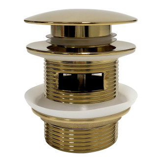 CERANO - Vanová výpusť  - 6/4 " - click-clack s přepadem - zlatá lesklá