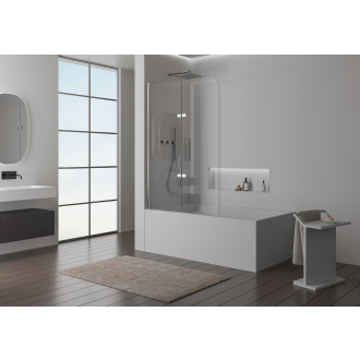 CERANO - Vanová zástěna 2-křídlová Vasca - chrom, transparentní sklo - 120x140 cm