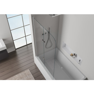 CERANO - Vanová zástěna 2-křídlová Vasca - chrom, transparentní sklo - 120x140 cm