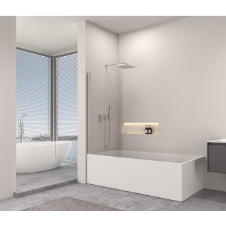 CERANO - Vanová zástěna jednodílná Chiara L/P - chrom/transparentní sklo - 100x140 cm