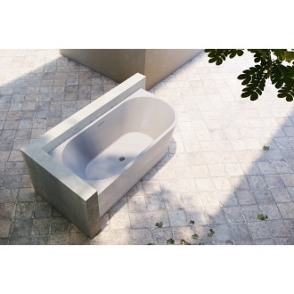 CERANO - Volně stojící akrylátová vana Bianco, levá - bílá lesklá - 150x75 cm