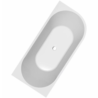 CERANO - Volně stojící akrylátová vana Bianco, levá - bílá matná - 170x80 cm