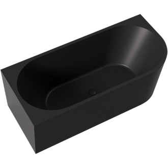 CERANO - Volně stojící akrylátová vana Bianco, levá - černá matná - 150x75 cm