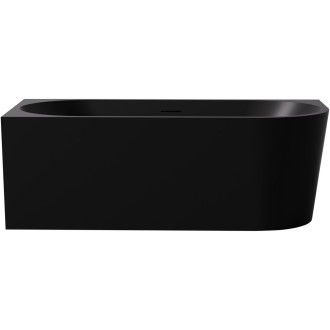 CERANO - Volně stojící akrylátová vana Bianco, levá - černá matná - 150x75 cm