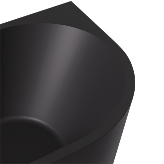 CERANO - Volně stojící akrylátová vana Bianco, levá - černá matná - 150x75 cm