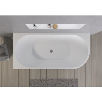 CERANO - Volně stojící akrylátová vana Bianco, levá - černá matná/bílá lesklá - 150x75 cm - staré