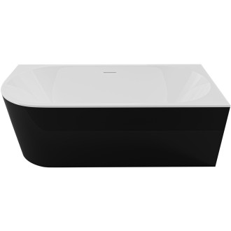CERANO - Volně stojící akrylátová vana Bianco, levá - černá matná/bílá lesklá - 170x80 cm