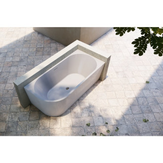 CERANO - Volně stojící akrylátová vana Bianco, pravá - bílá lesklá - 150x75 cm