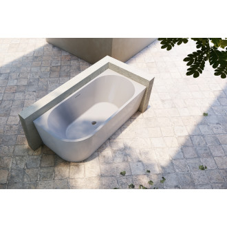 CERANO - Volně stojící akrylátová vana Bianco, pravá - bílá matná - 170x80 cm