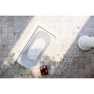 CERANO - Volně stojící akrylátová vana Bianco, pravá - bílá matná - 170x80 cm