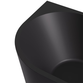 CERANO - Volně stojící akrylátová vana Bianco, pravá - černá matná - 150x75 cm