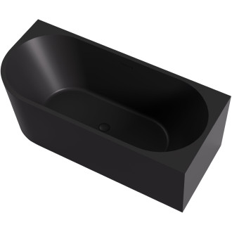 CERANO - Volně stojící akrylátová vana Bianco, pravá - černá matná - 170x80 cm
