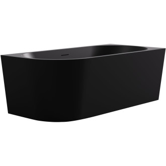 CERANO - Volně stojící akrylátová vana Bianco, pravá - černá matná - 170x80 cm