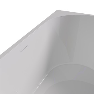 CERANO - Volně stojící akrylátová vana Bianco, pravá - černá matná/bílá lesklá - 150x75 cm