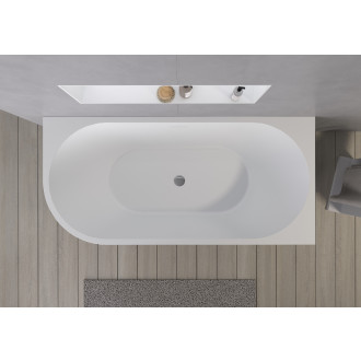 CERANO - Volně stojící akrylátová vana Bianco, pravá - černá matná/bílá lesklá - 170x80 cm