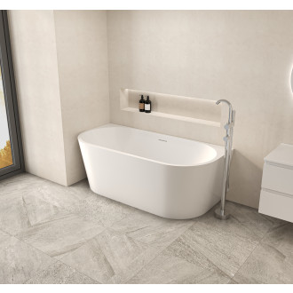 CERANO - Volně stojící akrylátová vana Grazia - bílá lesklá - 170x80 cm