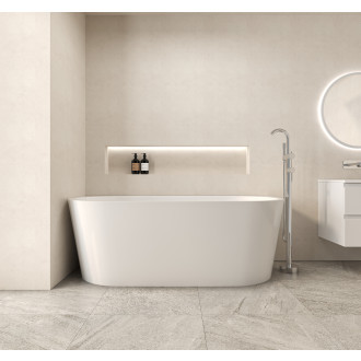 CERANO - Volně stojící akrylátová vana Grazia - bílá matná - 170x80 cm