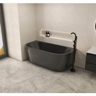 CERANO - Volně stojící akrylátová vana Grazia - černá matná - 170x80 cm