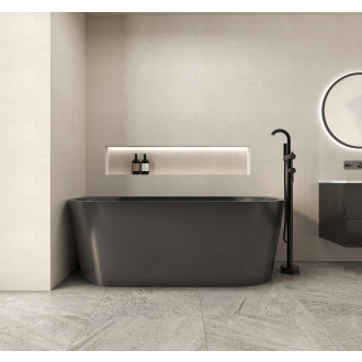 CERANO - Volně stojící akrylátová vana Grazia - černá matná - 170x80 cm