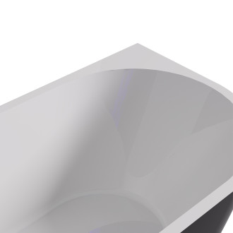 CERANO - Volně stojící akrylátová vana Grazia - černá matná/bílá lesklá - 150x70 cm