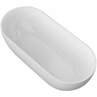 CERANO - Volně stojící akrylátová vana Menora - bílá lesklá - 150x75 cm