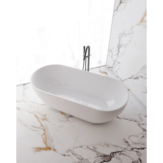 CERANO - Volně stojící akrylátová vana Menora - bílá lesklá - 150x75 cm