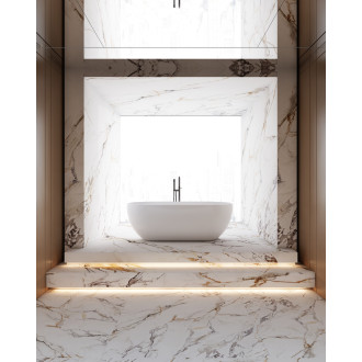 CERANO - Volně stojící akrylátová vana Menora - bílá lesklá - 172x79 cm