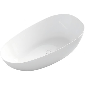 CERANO - Volně stojící akrylátová vana Unica - bílá lesklá - 170x80 cm