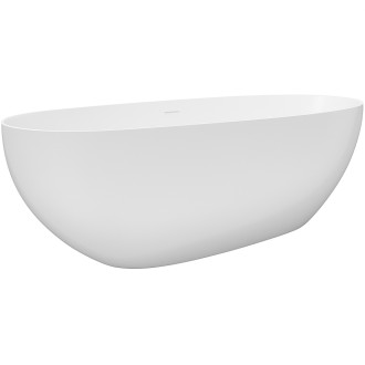 CERANO - Volně stojící vana z litého mramoru Antonia - bílá matná - 170x75cm