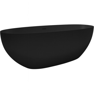 CERANO - Volně stojící vana z litého mramoru Antonia - černá matná - 170x75cm