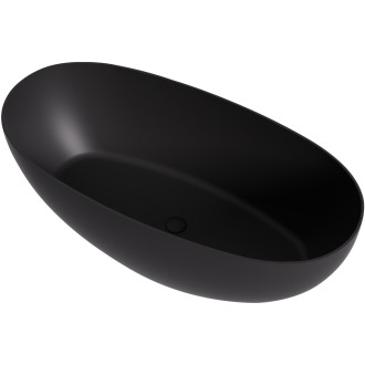 CERANO - Volně stojící vana z litého mramoru Antonia - černá matná - 170x75cm