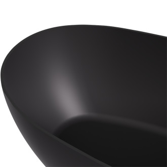 CERANO - Volně stojící vana z litého mramoru Antonia - černá matná - 170x75cm