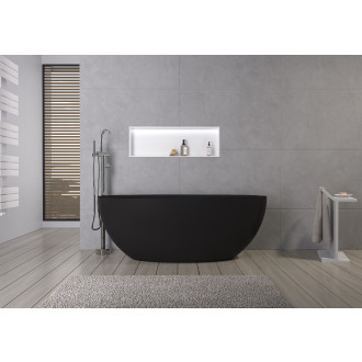 CERANO - Volně stojící vana z litého mramoru Antonia - černá matná - 170x75cm