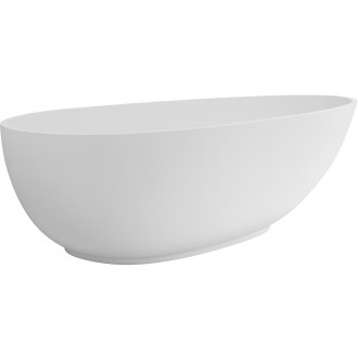 CERANO - Volně stojící vana z litého mramoru Aura - bílá matná - 180x90 cm