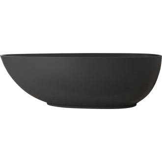 CERANO - Volně stojící vana z litého mramoru Aura - černá matná - 180x90 cm