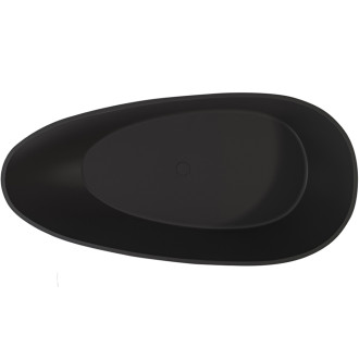 CERANO - Volně stojící vana z litého mramoru Aura - černá matná - 180x90 cm