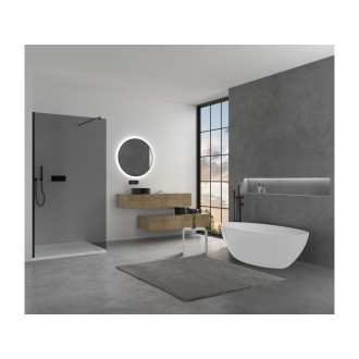 CERANO - Volně stojící vana z litého mramoru Emilia - bílá matná - 180x85cm