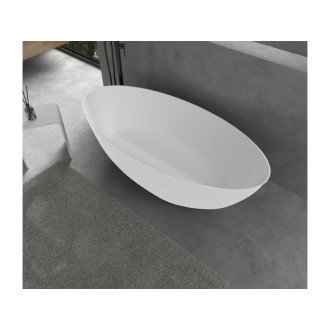 CERANO - Volně stojící vana z litého mramoru Emilia - bílá matná - 180x85cm