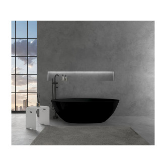 CERANO - Volně stojící vana z litého mramoru Emilia - černá matná - 160x75cm