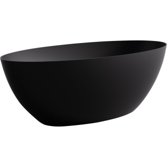 CERANO - Volně stojící vana z litého mramoru Emilia - černá matná - 180x85cm