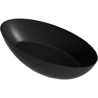 CERANO - Volně stojící vana z litého mramoru Emilia - černá matná - 180x85cm