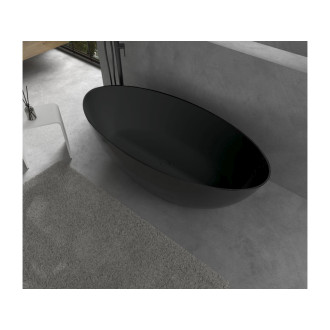 CERANO - Volně stojící vana z litého mramoru Emilia - černá matná - 180x85cm