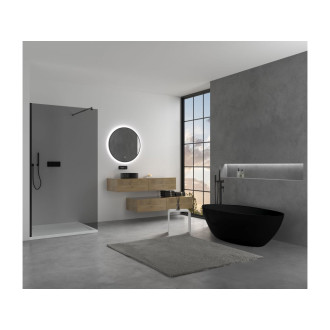 CERANO - Volně stojící vana z litého mramoru Emilia - černá matná - 180x85cm