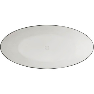 CERANO - Volně stojící vana z litého mramoru Emilia - černá matná/bílá matná - 180x85cm