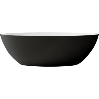 CERANO - Volně stojící vana z litého mramoru Emilia - černá matná/bílá matná - 180x85cm