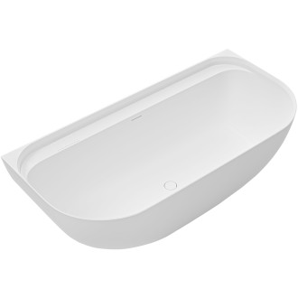 CERANO - Volně stojící vana z litého mramoru Valeria - bílá matná - 150x80 cm